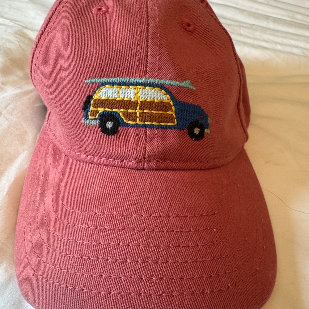 Kids Harding Lane Coral Baseball Cap with Surf Wagon Embroidery